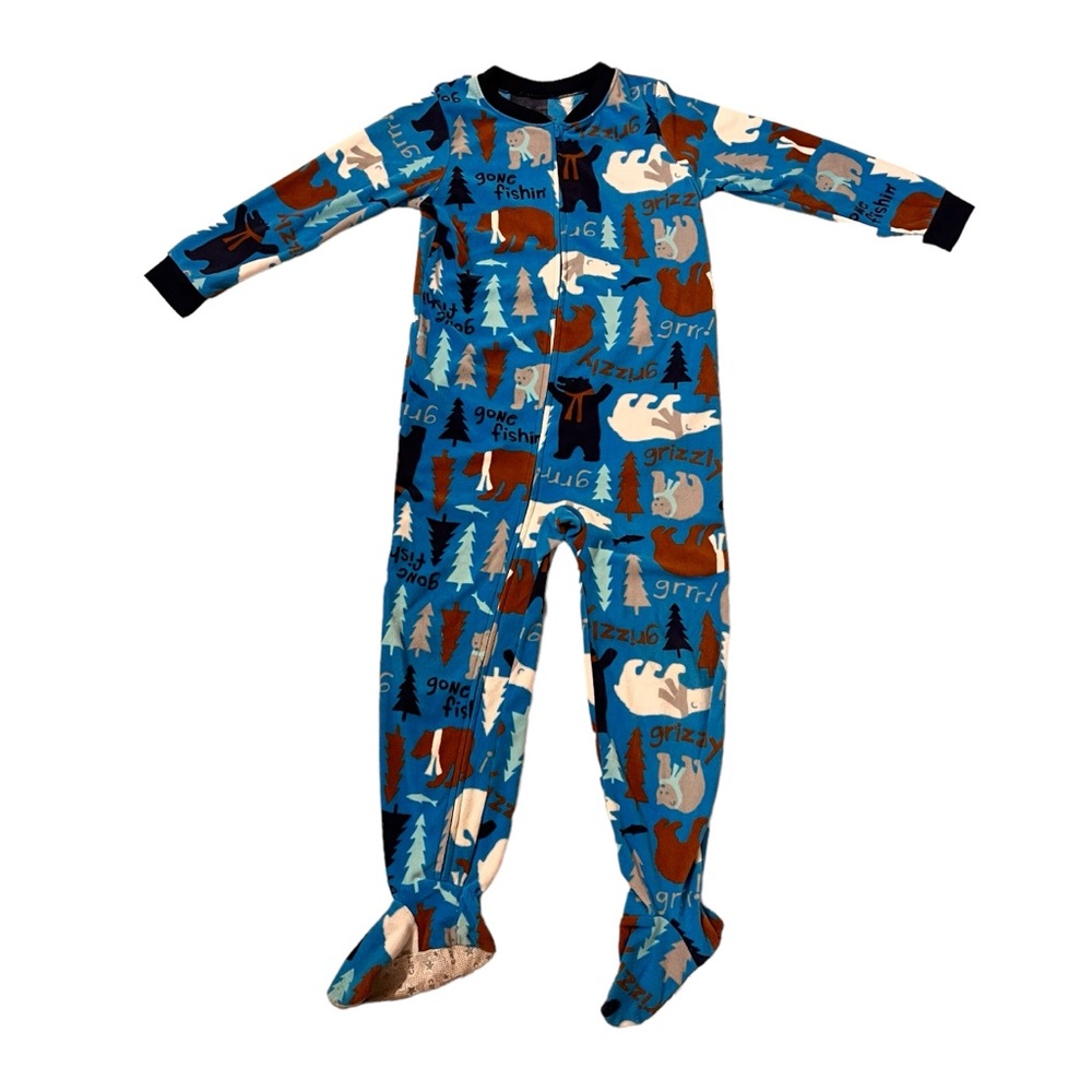 Carter’s Kids One Piece Bears Fleece Full Zip Pajama Footed